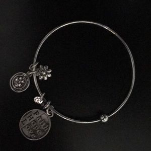 Adjustable bangle bracelet.  Faith